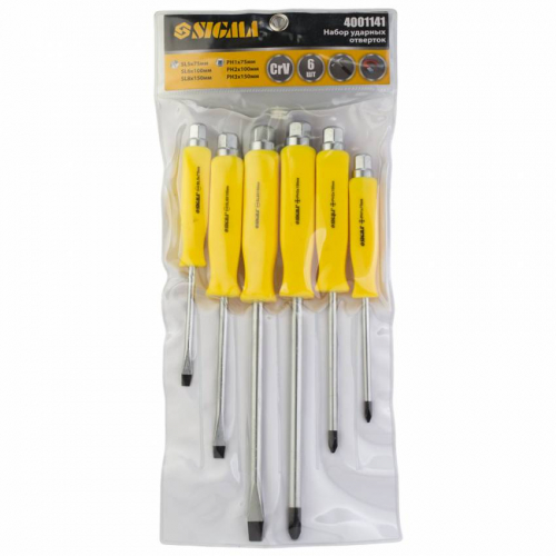 Набір викруток ударних під ключ 6шт CrV Sigma (4001141)