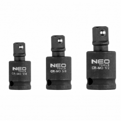 Набір з 3 ударних з'єднань, 1/4", 3/8", 1/2"