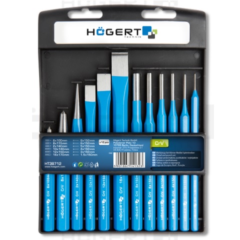 Набір зубил , 12 шт. HOEGERT 12 HT3B712