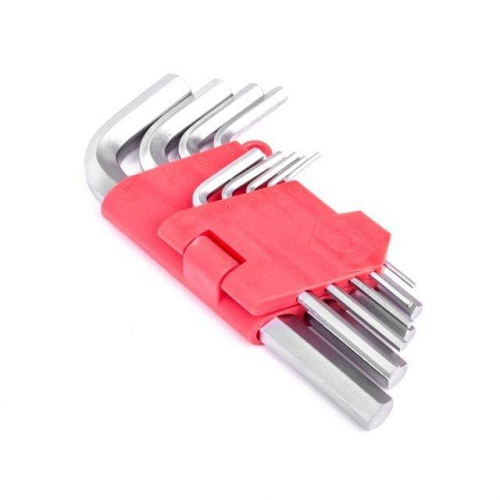 Набір ключів Г-подібних шестигранних 9 од., 1.5-10 мм, Cr-V INTERTOOL HT-0601