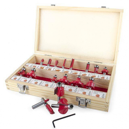 Набір фрез для деревини, 18 од. INTERTOOL HT-0073