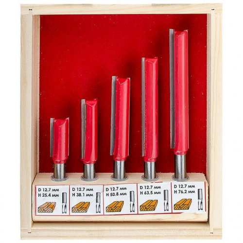 Набір фрез пазових прямих, 5 од. INTERTOOL HT-0075