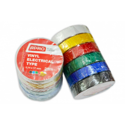 Набір ізоляційної стрічки 0,14мм*17мм*10м чорна, синя, червона, жовта, зелена, біла APRO