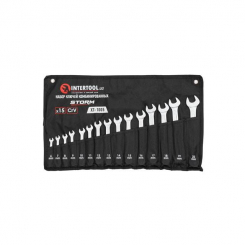 Набір ключів комбінованих 15 од., STORM, 6-22 мм, Cr-V, чохол INTERTOOL XT-1005