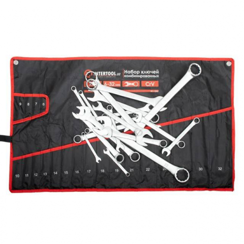 Набір ключів комбінованих 20 од., 6-32 мм, Cr-V, чохол INTERTOOL HT-1253