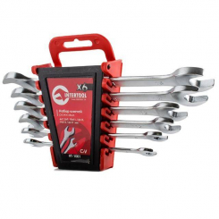 Набір ключів ріжкових, 6 од., 6-17 мм, Cr-V INTERTOOL HT-1001