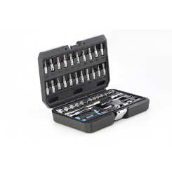 Набір насадок (інструментів) торцевих з тріскачкою CrV 1/4 (90т) (46шт) APRO