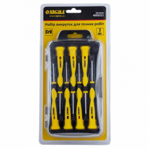 Набір викруток для точних робіт 7шт CrV (шар кейс) Sigma (4003211)