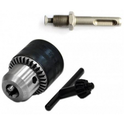 Набір: патрон 1,5-13 мм, різьблення 1/2"-20, ключ, перехідник SDS