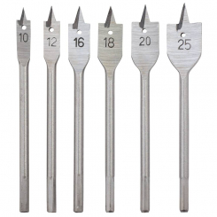 Набір свердел пір'яних 6шт (Ø10, 12, 16, 18, 20, 25мм; довжина 150мм) Grad (1314665)