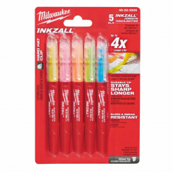 Набір текстмаркерів InkZAll MILWAUKEE, кольорові, (5шт)