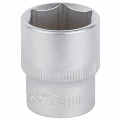 Насадка шестигранна коротка 1/2" 24мм CrV mid Sigma (6071241)