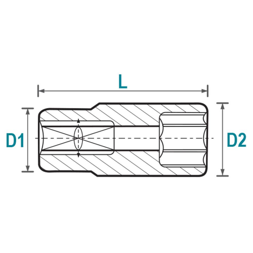 Насадка шестигранна довга 1/4" 10мм CrV Ultra (6062102)