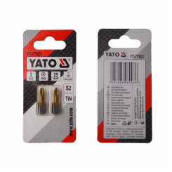 Насадка викруткова YATO PH2 х 25 мм. HEX 1/4", покрита титаном, 2 шт.