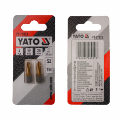 Насадка викруткова YATO PZ2 х 25 мм. HEX 1/4", покрита титаном, 2 шт.