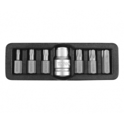 Насадка викрутка YATO TORX SECURITY перехідник 1/2" Т25-Т55 набір. 7шт. [24/72]
