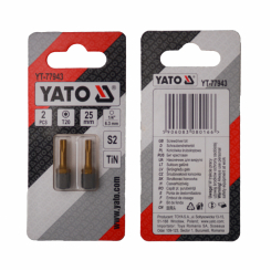 Насадка викруткова YATO TORX T20 х 25 мм. HEX 1/4", покрита титаном, 2 шт.