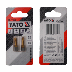Насадка викруткова YATO TORX T25 х 25 мм. HEX 1/4", покрита титаном, 2 шт.