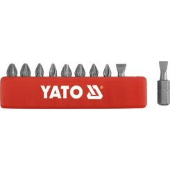 Насадка викруткова плоска YATO на кв. 1/4", PH1/1, PH2/2, PZ1/1, PZ2/2, l=25мм, набір 10шт. [25/200]