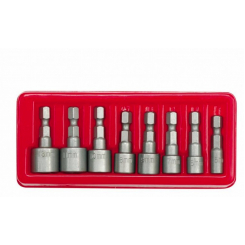 Насадки викруткові торцеві VOREL, із квадр. 1/4" 5-13мм набір 8 шт