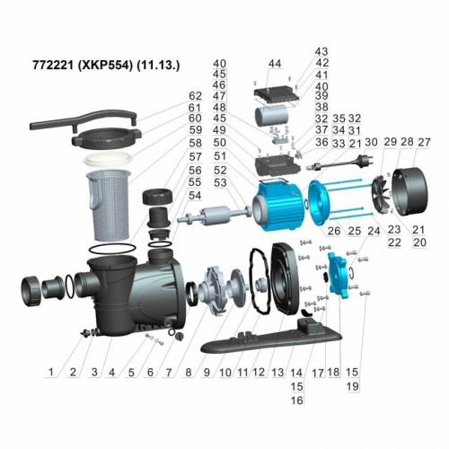 Насос для басейну 0.55 кВт Hmax 10м Qmax 300л/хв LEO (772221)