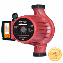 Насос циркуляційний 0.5кВт Hmax 12м Qmax 190л/хв Ø2" 220мм гайки Ø1¼" AQUATICA (774163)