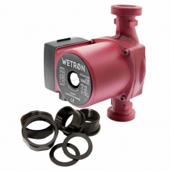 Насос циркуляційний 100W Hmax 6m Qmax 50l / min ½1½ "180mm Bordeaux nut Ø1" Wetron (774232)