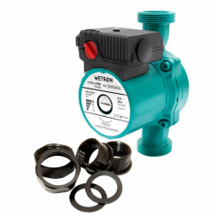 Насос циркуляційний 75W Hmax 4m Qmax 40l / min Ø1½ 180mm зелена гайка Ø1 Wetron (774312)