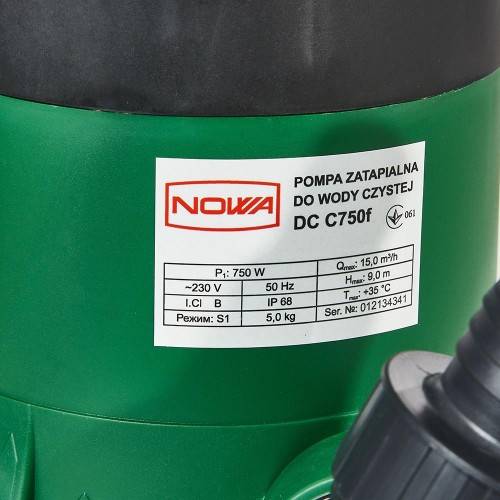 Насос заглибний дренажний для чистої води NOWA DC C750f