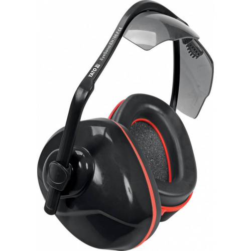 Навушники протишумні комбіновані із захисними затемненими окулярами YATO
