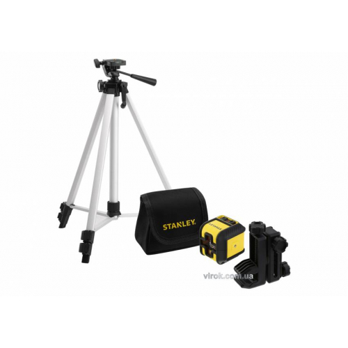 Нівелір лазерний-крос червоний зі штативом STANLEY "Cubix" з діап.- 12 м, точність ±6 мм/10м.