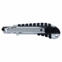 Ніж будівельний (корпус метал/гума) 18мм автоматичний замок Sigma (8211041)