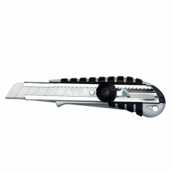 Ніж будівельний (корпус метал/гума) лезо 18мм гвинтовий замок Sigma (8211051)