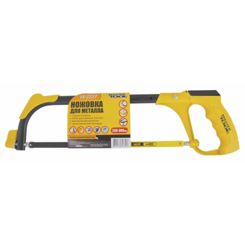Ножівка по металу MASTERTOOL 250-300 мм металева рукоять контейнер для зберігання полотна 3 flex полотна 14-2227