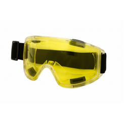 Окуляри-напівмаска закриті MASTERTOOL ANTI-SCRATCH 4 вентиляційні клапани регульований ремінь l клас жовті 82-0402