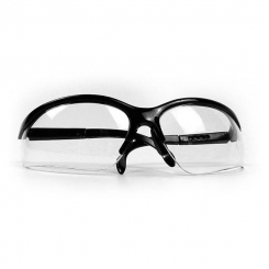 Окуляри захисні прозорі, матеріал лінз - полікарбонат, матеріал завушників - полікарбонат чорного кольору, захист від удару, оптичний клас 3 INTERTOOL SP-0089