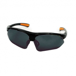 Окуляри захисні затемнені, матеріал лінз - полікарбонат; завушини чорного кольору, матеріал - нейлон; гумова накладка для носа, захист від удару INTERTOOL SP-0094