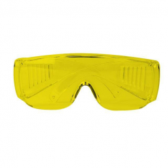 Окуляри захисні жовті, матеріал лінз - полікарбонат, матеріал дужок - полікарбонат, захист від удару, оптичний клас 1 INTERTOOL SP-0082