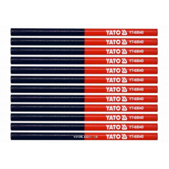 Олівці столярні двоколірні YATO 175 мм стержень 4 x 2 мм 12 шт