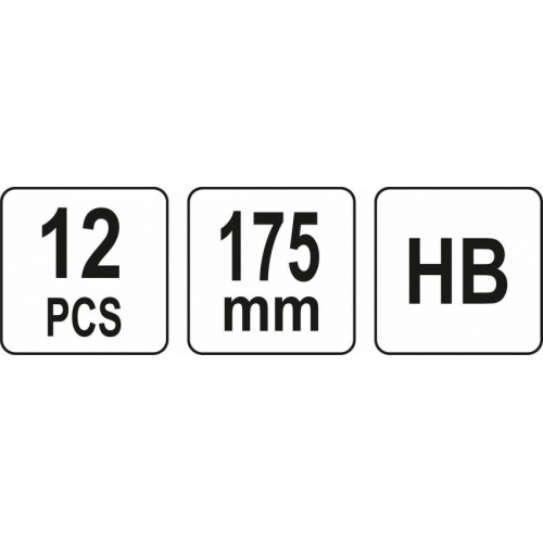 Олівці столярні з твердістю HB YATO: L= 175х 5х 2 мм. 12 шт, в деревяній червоній оболонці