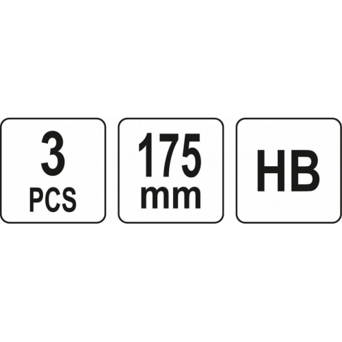 Олівці столярні з твердістю HB YATO: L= 175х 5х 2 мм. 3 шт, в деревяній червоній оболонці