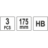 Олівці столярні з твердістю HB YATO: L= 175х 5х 2 мм. 3 шт, в деревяній червоній оболонці