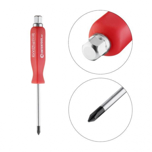 Викрутка ударна PH1*75 мм, CrV INTERTOOL HT-0486
