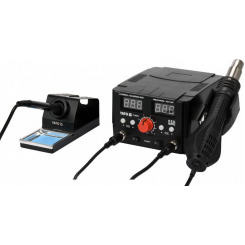 Паяльна станція фен мережеві YATO; Р = 75Вт, t ° = 200-480 ° С, жало 900М, фен t ° = 100-480 ° С 750В