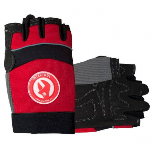 Рукавичка з мікрофібри без пальців із вставками зі спандексу та неопрену, 9" INTERTOOL SP-0142