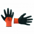 Рукавичка помаранчева в'язана синтетична, посилена, покрита чорним спіненим латексом 10 " INTERTOOL SP-0117