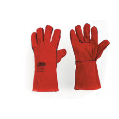 Рукавички краги зварювальника р10,5 (довжина 35см) (червоні) СИЛА