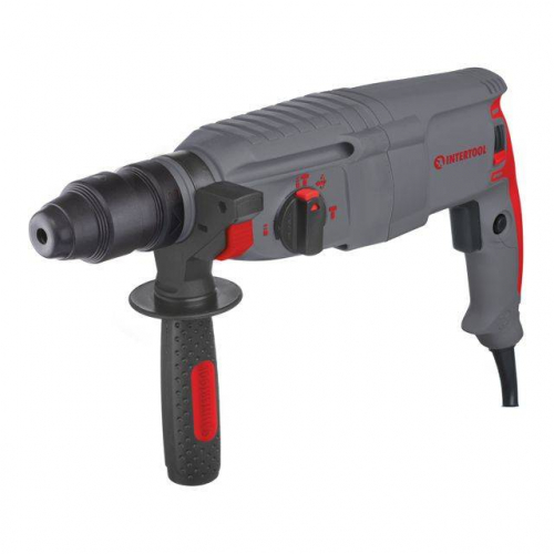 Перфоратор 850 Вт, 3.2 Дж, 0-900 об/хв., 0-4400 уд/хв., 3 режими, SDS plus, знімний швидкозатискний патрон INTERTOOL DT-0184