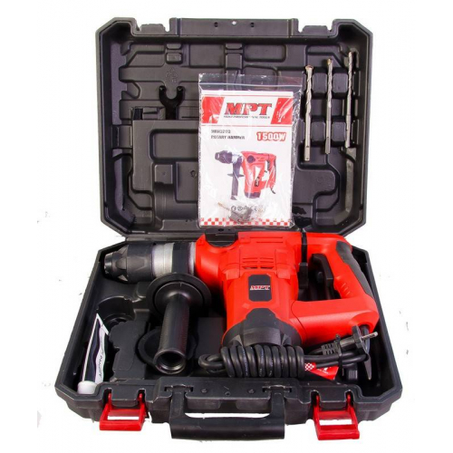 Перфоратор MPT PROFI SDS-PLUS 32 мм 1500 Вт 880 об/хв 4350 уд/хв 5 Дж 3 режими аксесуари 5 шт кейс MRH3203
