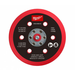Підошва шліфувальна MILWAUKEE FROSBPHH150, Ø150мм, 6 отв. для M12 FROS (жорстка з «ліпучкою»)